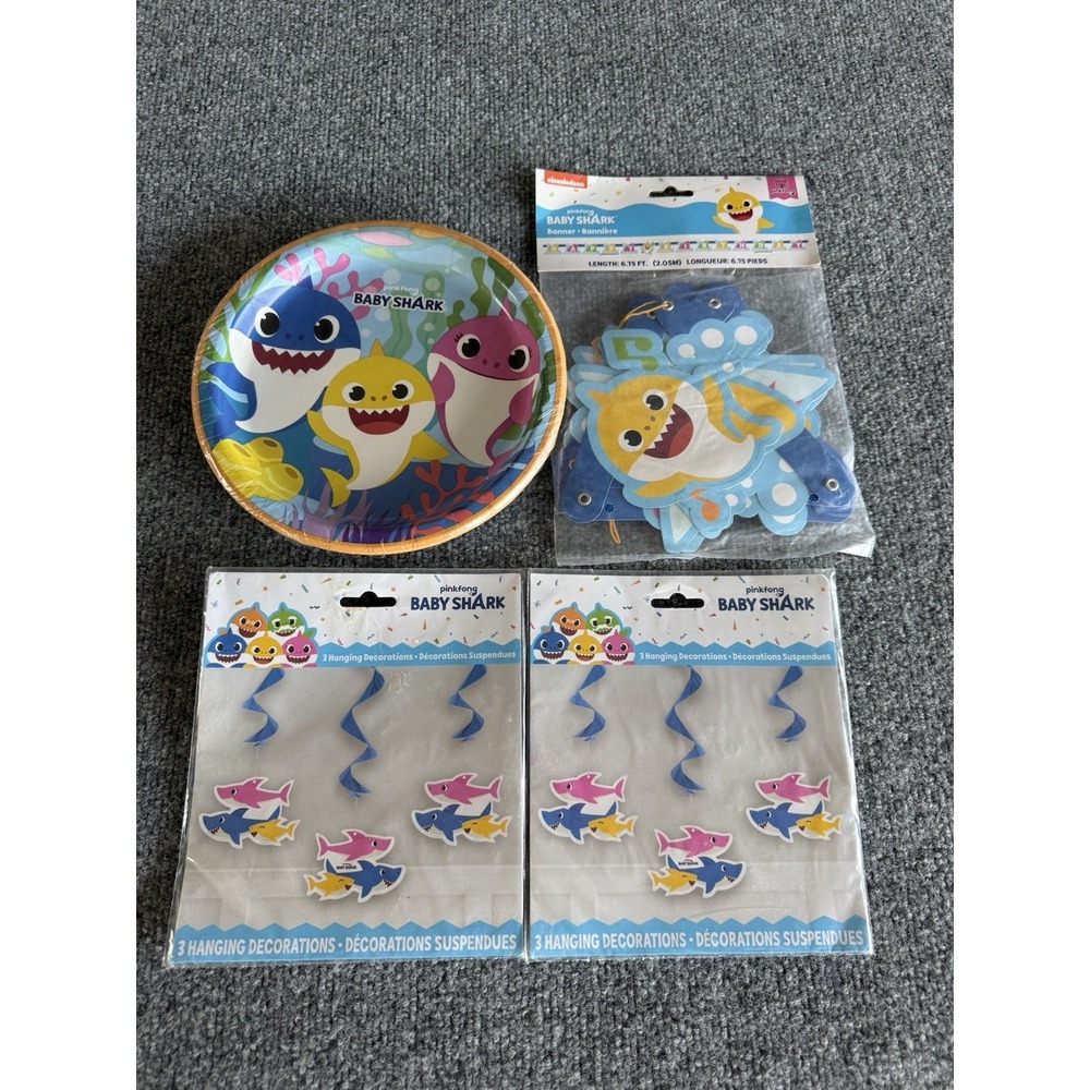 Party Supply Lot Of Baby Shark Decorations‎ Birthday celebration, kids,  C42